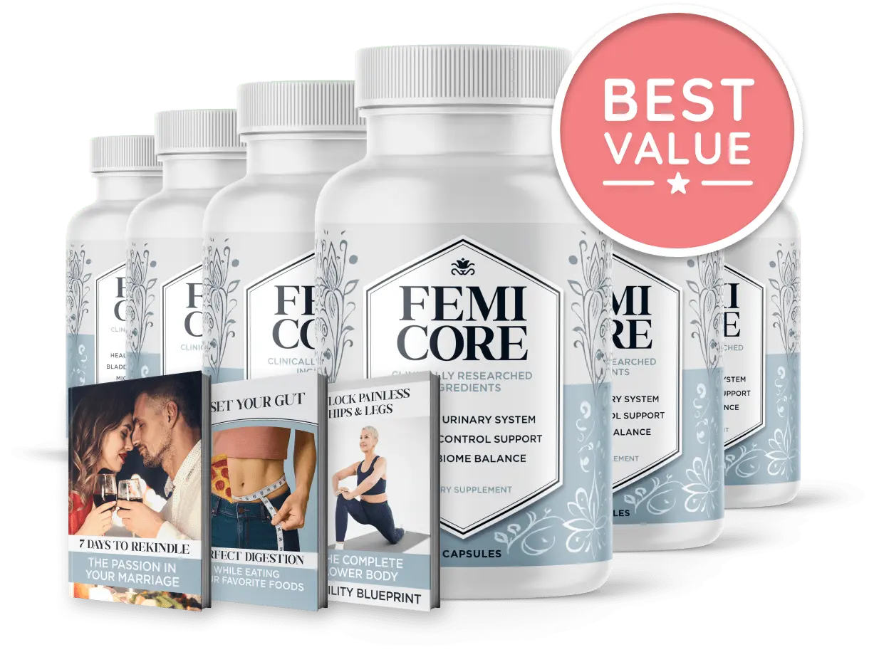 FemiCore 6 bottle best value package with free bonus guides